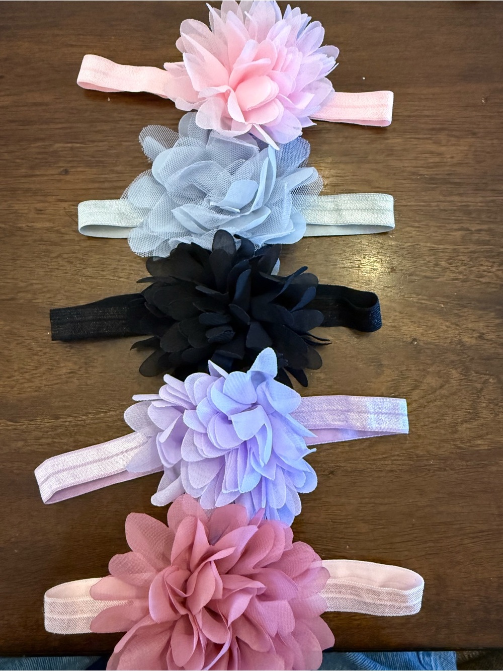 Floral Elastic Headbands Pack — Pink, Light Blue, Black, Lavender, Rose